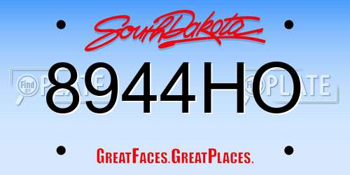 8944HO South Dakota License Plate