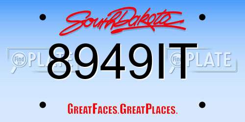 8949IT South Dakota License Plate