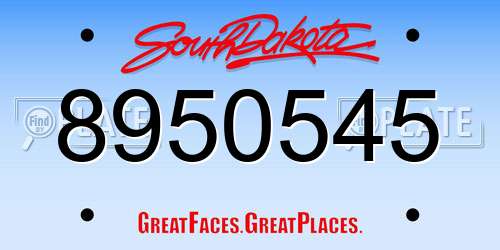 8950545 South Dakota License Plate