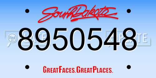 8950548 South Dakota License Plate