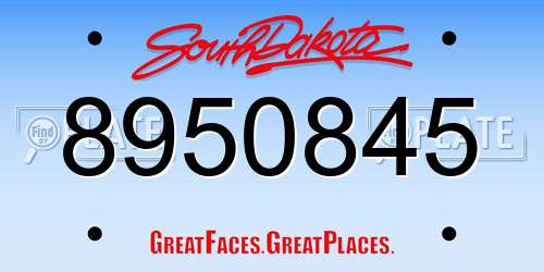 8950845 South Dakota License Plate