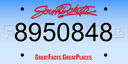 8950848 South Dakota License Plate