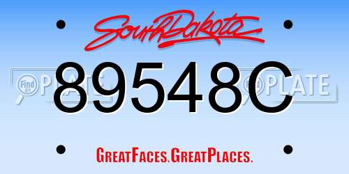 89548C South Dakota License Plate