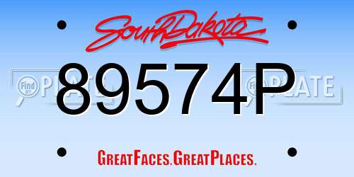 89574P South Dakota License Plate