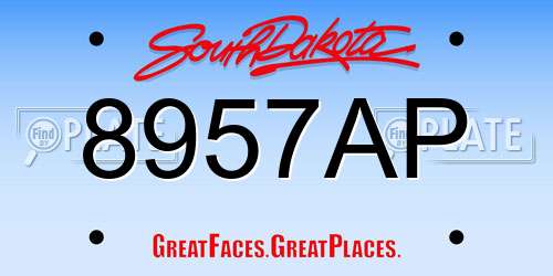 8957AP South Dakota License Plate
