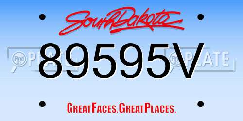 89595V South Dakota License Plate