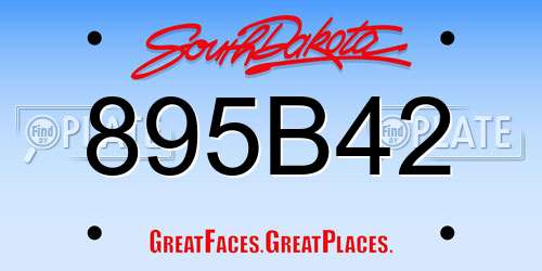 895B42 South Dakota License Plate