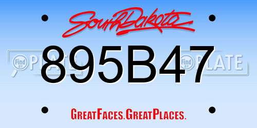 895B47 South Dakota License Plate