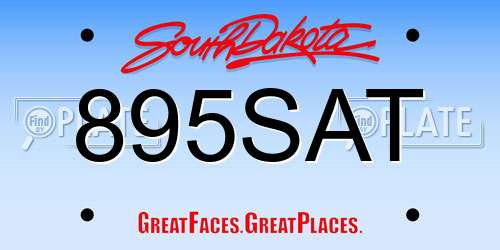 895SAT South Dakota License Plate