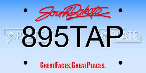 895TAP South Dakota License Plate