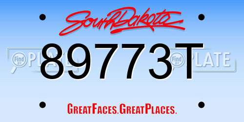 89773T South Dakota License Plate