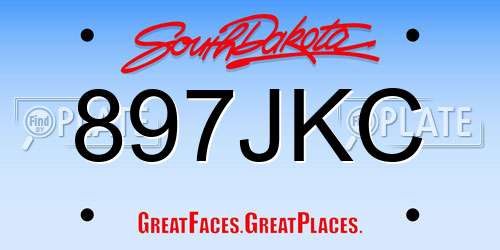 897JKC South Dakota License Plate