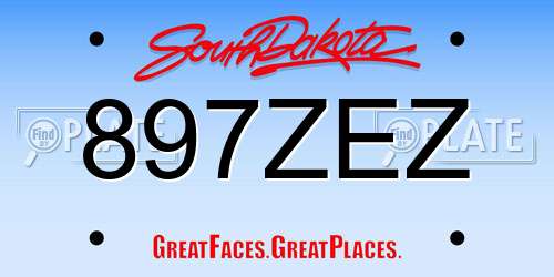 897ZEZ South Dakota License Plate