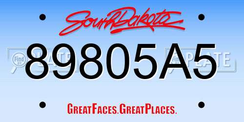 89805A5 South Dakota License Plate