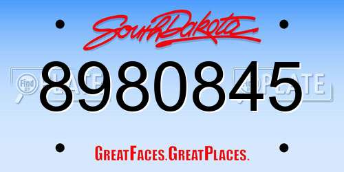 8980845 South Dakota License Plate