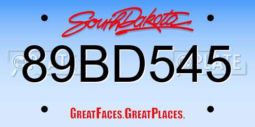 89BD545 South Dakota License Plate