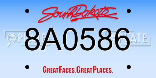 8A0586 South Dakota License Plate