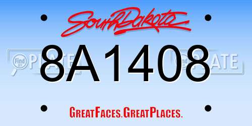 8A1408 South Dakota License Plate