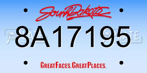 8A17195 South Dakota License Plate