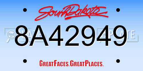 8A42949 South Dakota License Plate