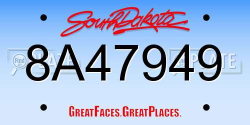 8A47949 South Dakota License Plate