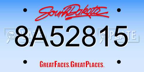 8A52815 South Dakota License Plate