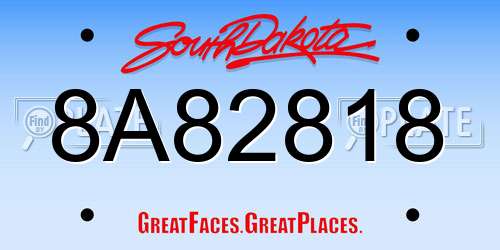 8A82818 South Dakota License Plate