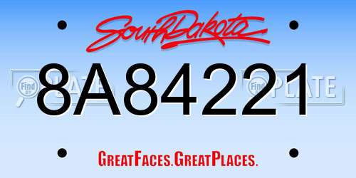 8A84221 South Dakota License Plate