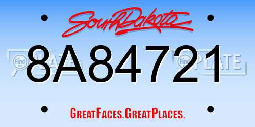 8A84721 South Dakota License Plate