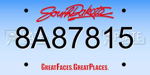8A87815 South Dakota License Plate