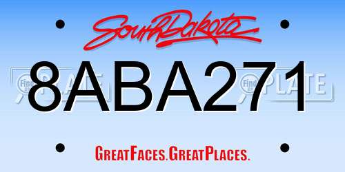 8ABA271 South Dakota License Plate