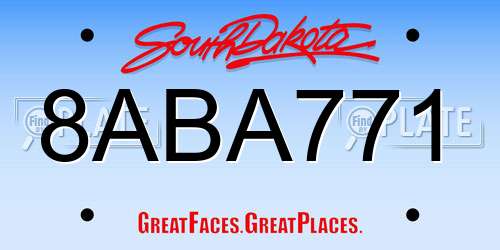 8ABA771 South Dakota License Plate