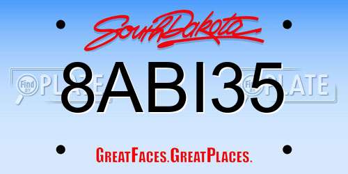 8ABI35 South Dakota License Plate