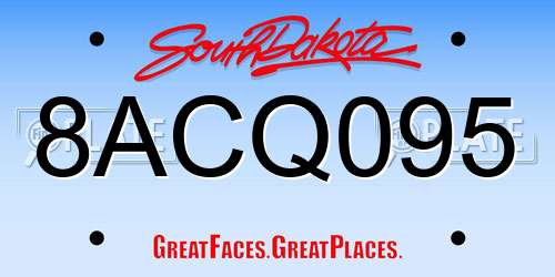 8ACQ095 South Dakota License Plate