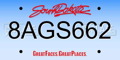8AGS662 South Dakota License Plate