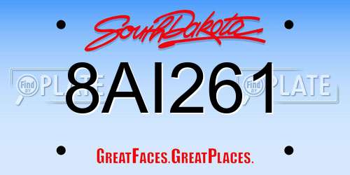 8AI261 South Dakota License Plate