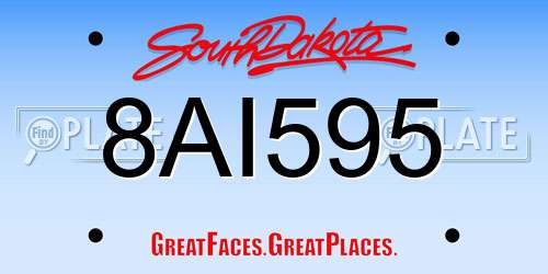 8AI595 South Dakota License Plate