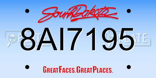8AI7195 South Dakota License Plate
