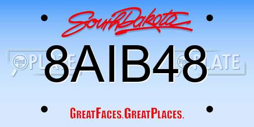 8AIB48 South Dakota License Plate