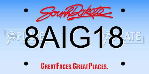 8AIG18 South Dakota License Plate