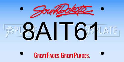 8AIT61 South Dakota License Plate