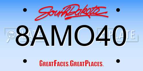 8AMO40 South Dakota License Plate
