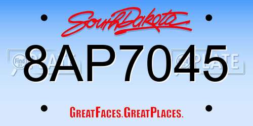 8AP7045 South Dakota License Plate