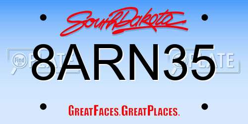 8ARN35 South Dakota License Plate