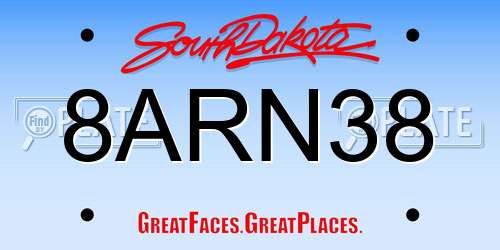 8ARN38 South Dakota License Plate
