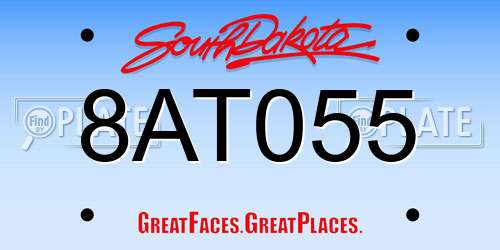 8AT055 South Dakota License Plate