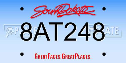 8AT248 South Dakota License Plate