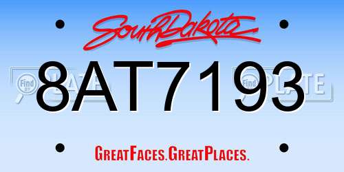 8AT7193 South Dakota License Plate