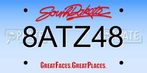 8ATZ48 South Dakota License Plate