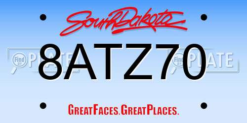 8ATZ70 South Dakota License Plate